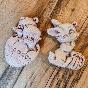 Pair of Vintage Ceramic Bunny and Chicks Easter/Spring Decor/Ornaments